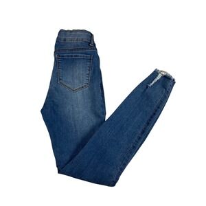 S.O.N.G. Distressed High Rise Ankle Skinny Jeans Blue Denim Womens Size 1/25
